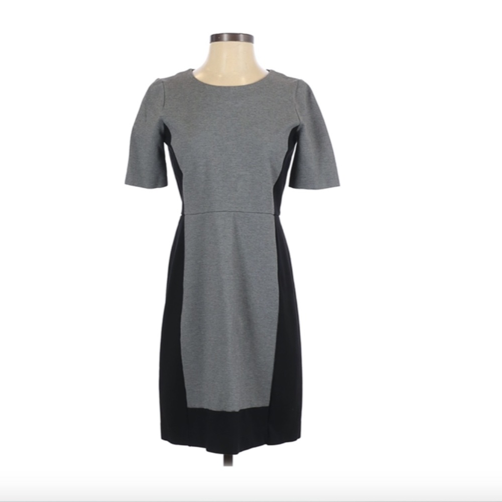 J. Crew Solid Gray Black Career Dress Size 4